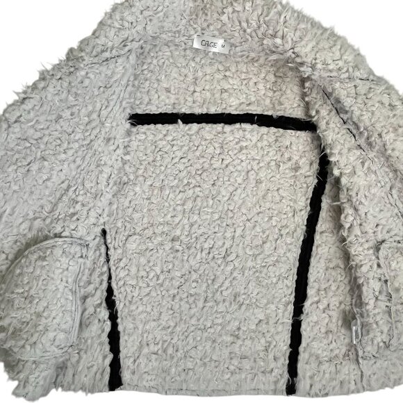 CAGE Black Faux Suede Sherpa Moto Jacket – Women’s Medium - Picture 8 of 11